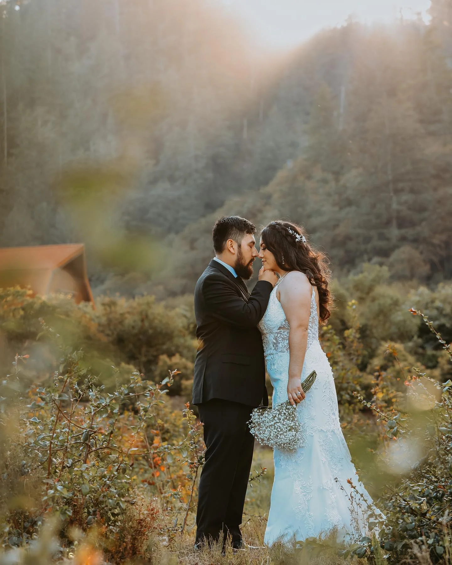 Wedding couple outdoors