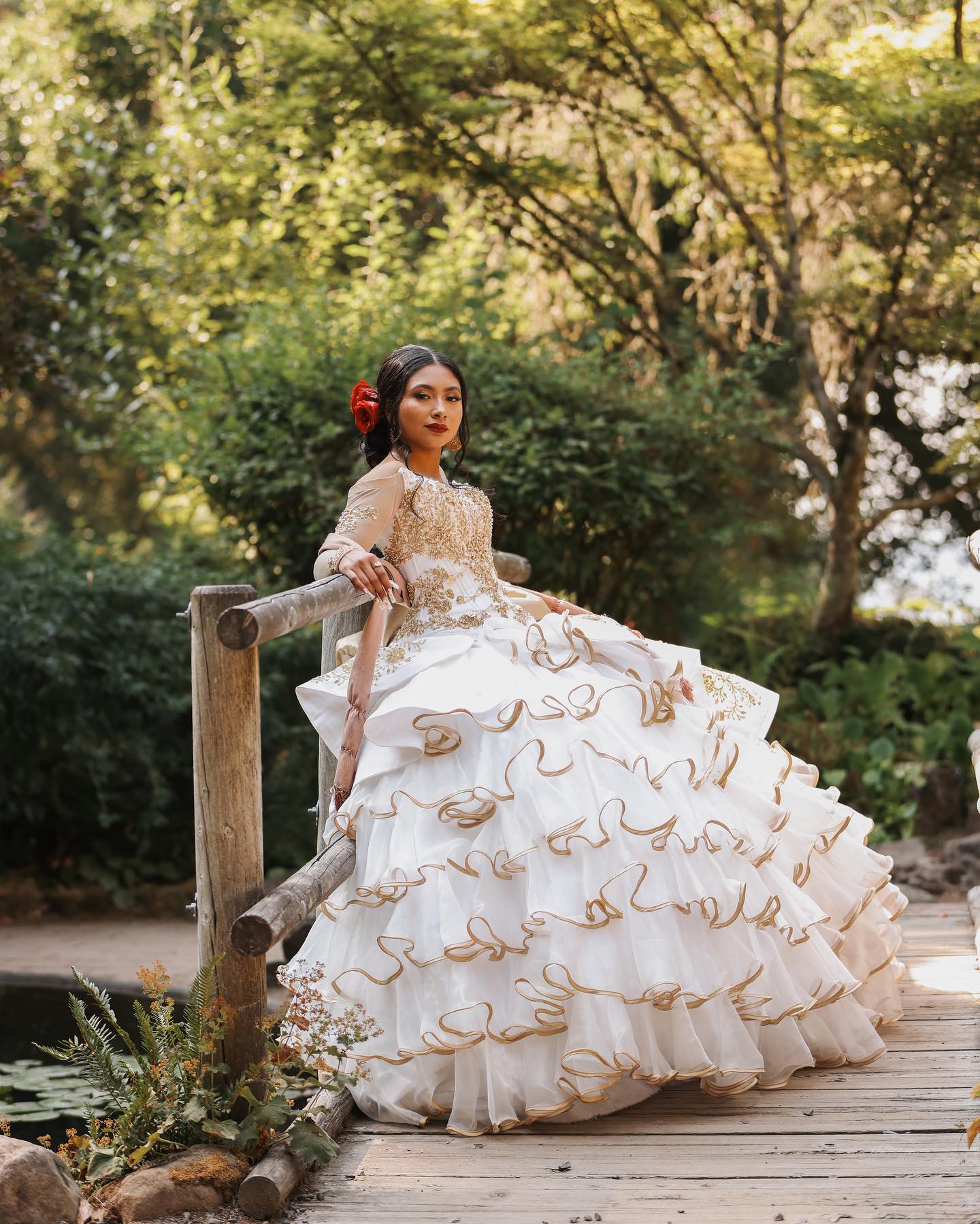 Quinceañera portrait at the park