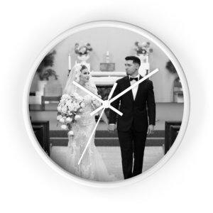 Custom wall clock with event photo by MZ Photography Portland Oregon